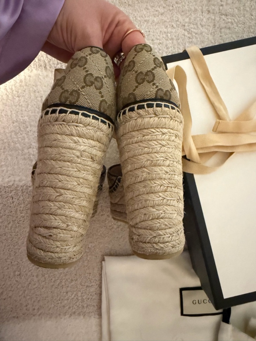Gucci 85mm Pilar Espadrille Wedge - Picture 9 of 12